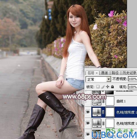 Photoshop调色教程实例：给迷人的妹妹私房照调出唯美秋季暖洋洋的色彩