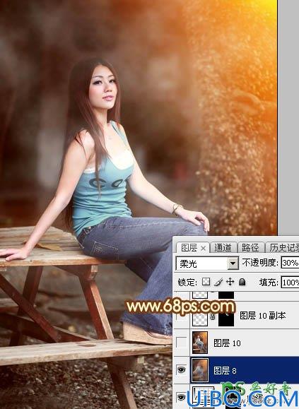 Photoshop给气质性感少妇外拍艺术照调出唯美的中性红色效果