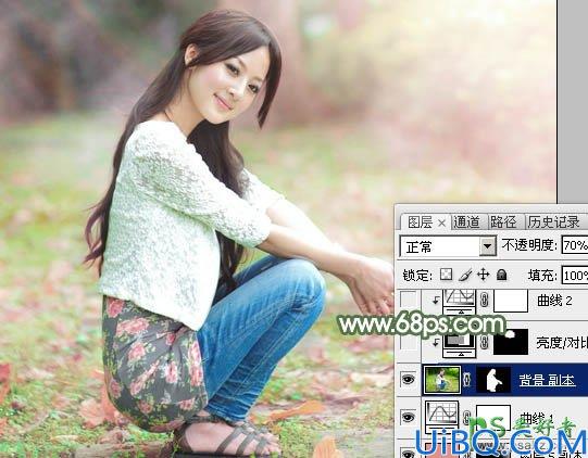 Photoshop美女调色实例：给可爱的妹妹写真照调出初夏粉调阳光色