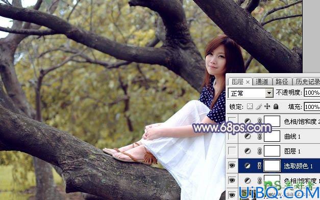 Photoshop调色教程：给可爱的小妹妹外拍写真图片调出秋季晨曦效果