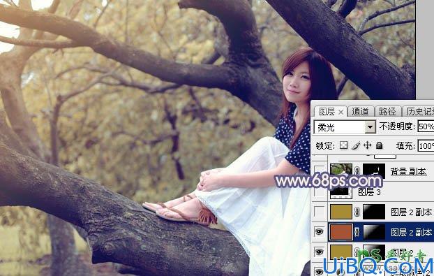 Photoshop调色教程：给可爱的小妹妹外拍写真图片调出秋季晨曦效果