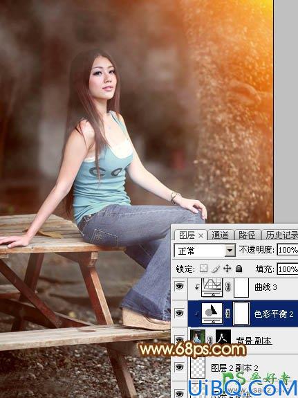 Photoshop给气质性感少妇外拍艺术照调出唯美的中性红色效果