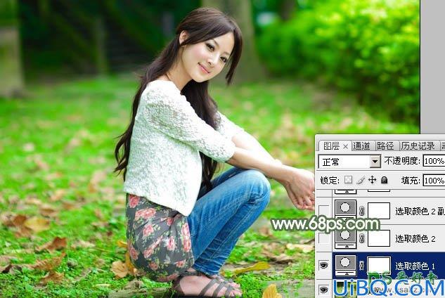 Photoshop美女调色实例：给可爱的妹妹写真照调出初夏粉调阳光色