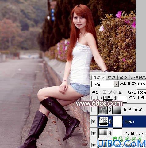 Photoshop调色教程实例：给迷人的妹妹私房照调出唯美秋季暖洋洋的色彩