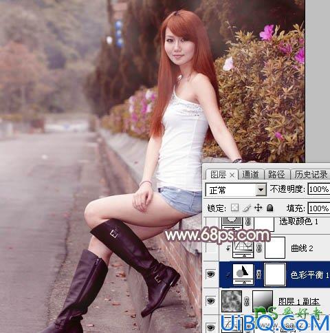 Photoshop调色教程实例：给迷人的妹妹私房照调出唯美秋季暖洋洋的色彩