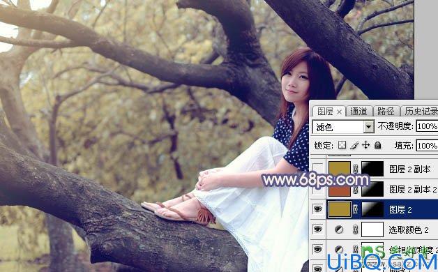 Photoshop调色教程：给可爱的小妹妹外拍写真图片调出秋季晨曦效果