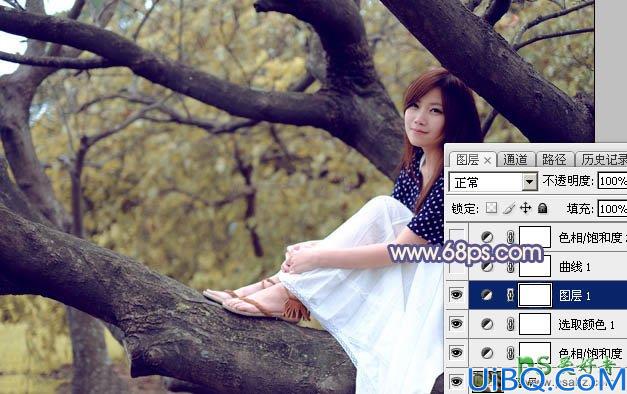 Photoshop调色教程：给可爱的小妹妹外拍写真图片调出秋季晨曦效果