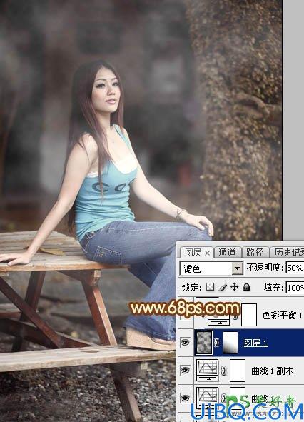 Photoshop给气质性感少妇外拍艺术照调出唯美的中性红色效果