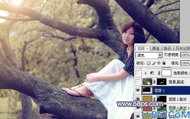 Photoshop调色教程：给可爱的小妹妹外拍写真图片调出秋季晨曦效果