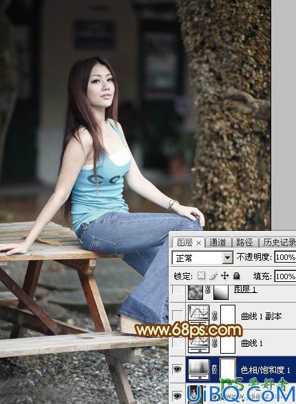 Photoshop给气质性感少妇外拍艺术照调出唯美的中性红色效果