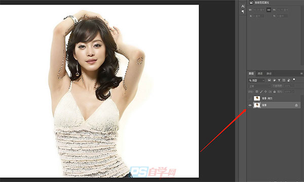 Photoshop通道抠图案例：学习用通道快速抠出性感的长发内衣美女照片。