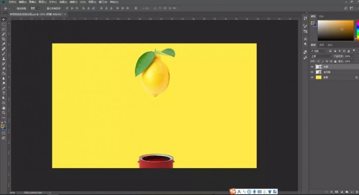 Photoshop特效图片合成：打造油漆滴落效果的柠檬，自然色彩油漆柠檬。