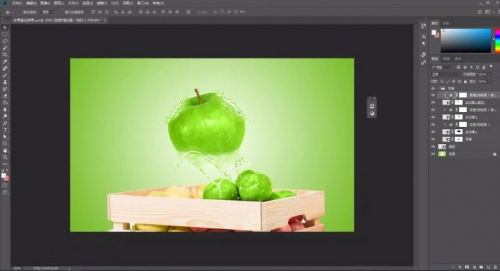 液态效果，通过Photoshop给水果设计液态效果