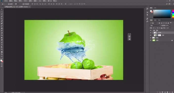 液态效果，通过Photoshop给水果设计液态效果