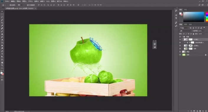 液态效果，通过Photoshop给水果设计液态效果
