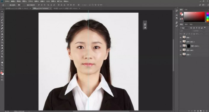 Photoshop证件照抠图教程：学习给一张商务型女士证件照抠图换背景颜色。