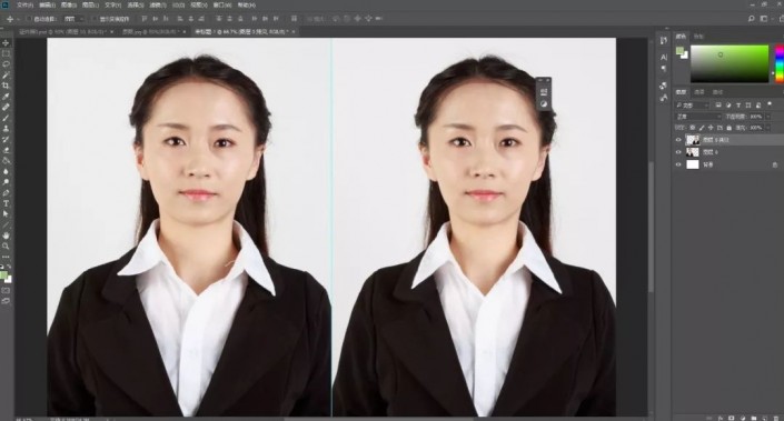 Photoshop证件照抠图教程：学习给一张商务型女士证件照抠图换背景颜色。