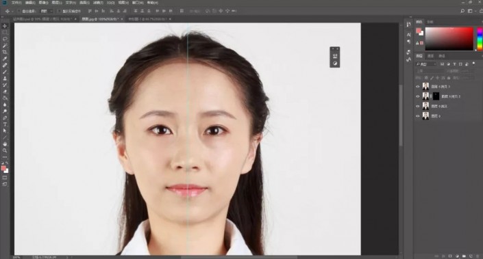 Photoshop证件照抠图教程：学习给一张商务型女士证件照抠图换背景颜色。