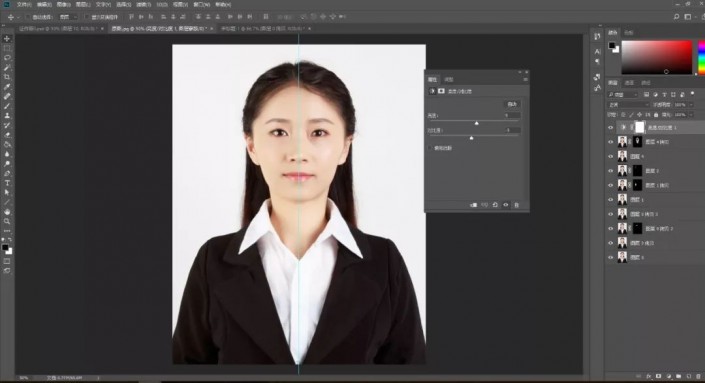 Photoshop证件照抠图教程：学习给一张商务型女士证件照抠图换背景颜色。