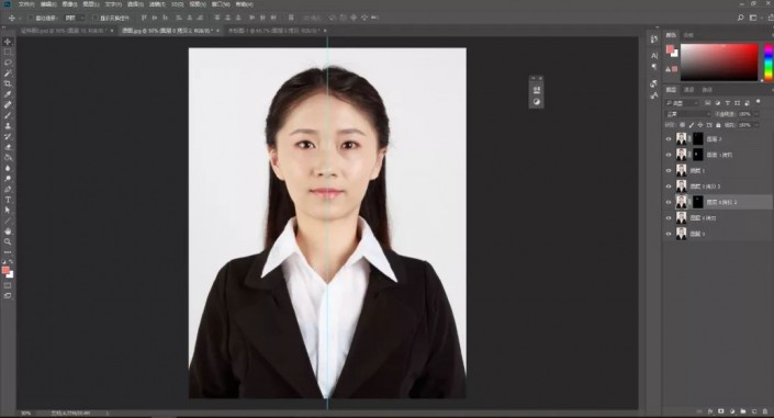 Photoshop证件照抠图教程：学习给一张商务型女士证件照抠图换背景颜色。