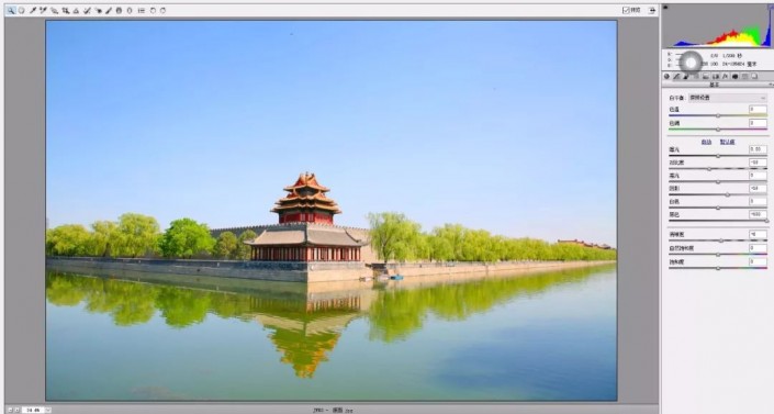 Photoshop抠图换背景教程：给故宫角楼建筑风景照换天空，打造晚霞风格。