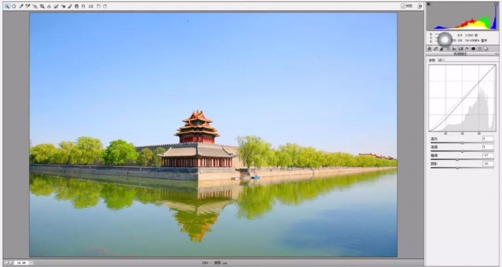 Photoshop抠图换背景教程：给故宫角楼建筑风景照换天空，打造晚霞风格。