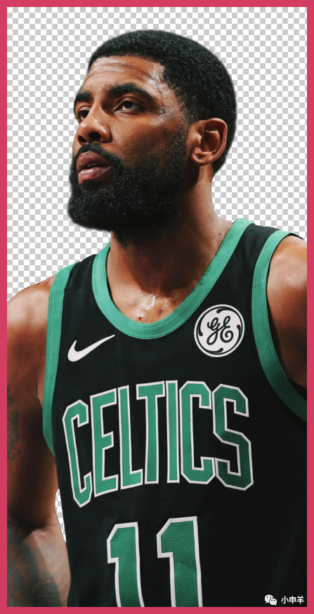 Photoshop人像抠图实例：学习给NBA球星凯里·欧文场边摄影图进行抠图。