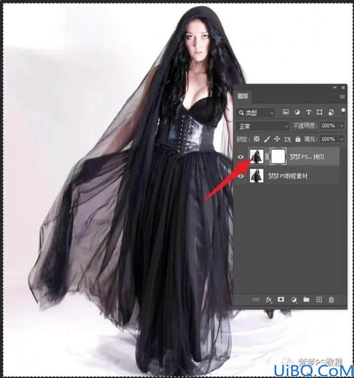 Photoshop抠婚纱照教程：学习给黑色透明的婚纱美女照片快速抠图。