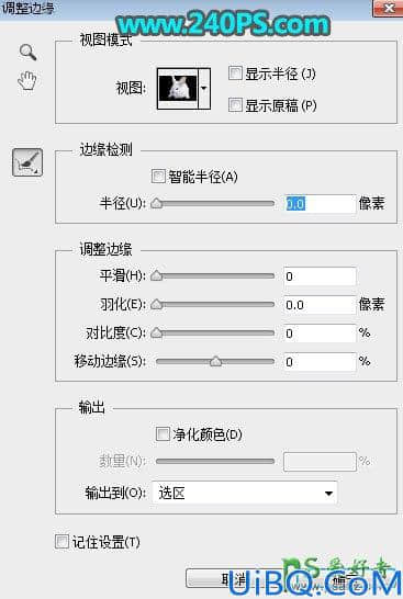 Photoshop新手入门教程：学习调整边缘如何使用，利用调整边缘抠图。