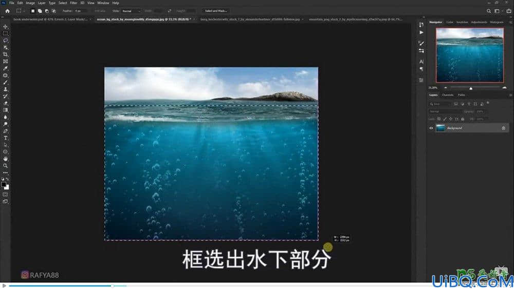 Photoshop海洋场景合成教程：打造从书本里面浮现的海洋童话世界场景。