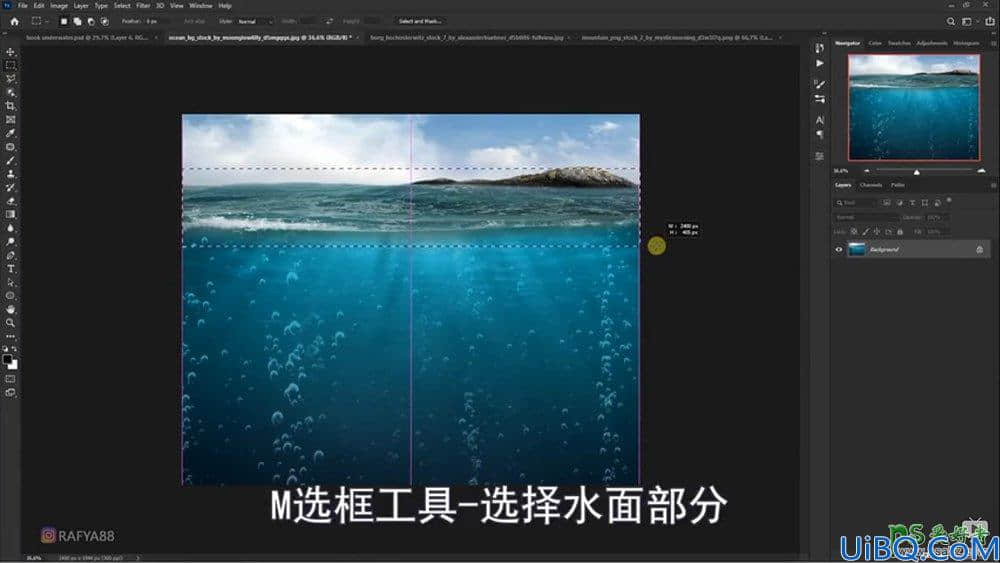 Photoshop海洋场景合成教程：打造从书本里面浮现的海洋童话世界场景。