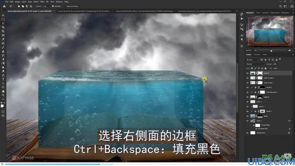 Photoshop海洋场景合成教程：打造从书本里面浮现的海洋童话世界场景。