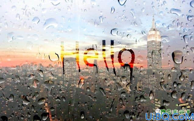 Photoshop文字特效教程：学习制作雨天窗户上的水气文字，玻璃水雾字效果