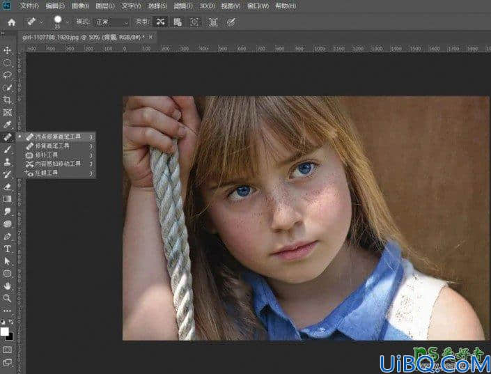 Photoshop新手磨皮教程：给可爱的小女孩照片快速去斑美化皮肤，磨出质感