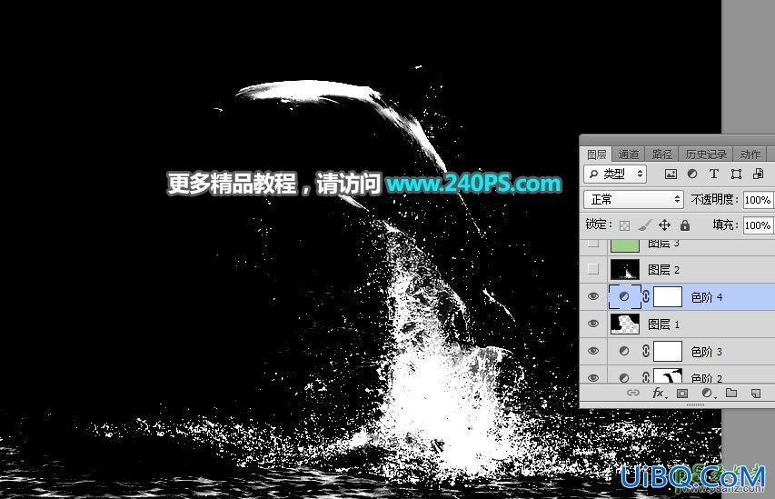 利用PS通道及调色工具快速把跃出水面的海豚素材图片