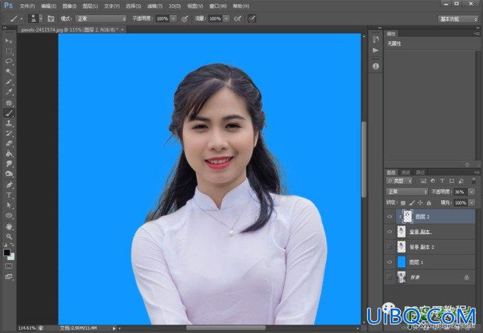 Photoshop证件照抠图换背景教程：学习把生活照制作成证件照,排版寸照。