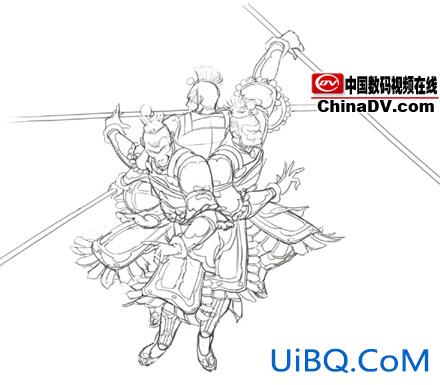 PS学习绘画国画-孙悟空勇斗天兵天将