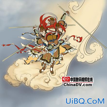 PS学习绘画国画-孙悟空勇斗天兵天将