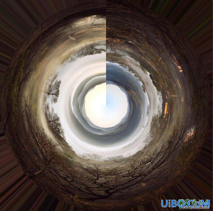 特效ps照片制作实例：利用极坐标滤镜制作地球全景图片。