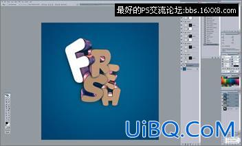 PS扭曲变换制作时尚3D特效字