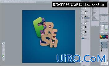 PS扭曲变换制作时尚3D特效字