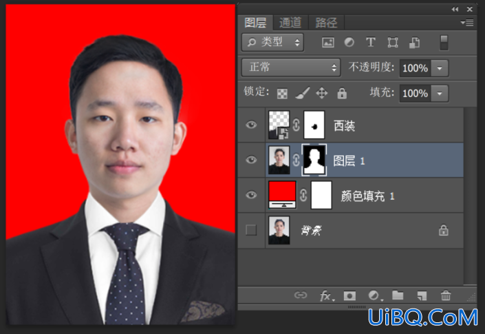 Photoshop证件照处理教程：学习给一寸标准证件换背景颜色及排版技巧。