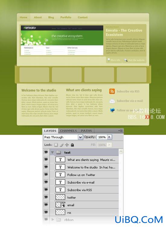 PS教程:设计绿色时尚Web网站