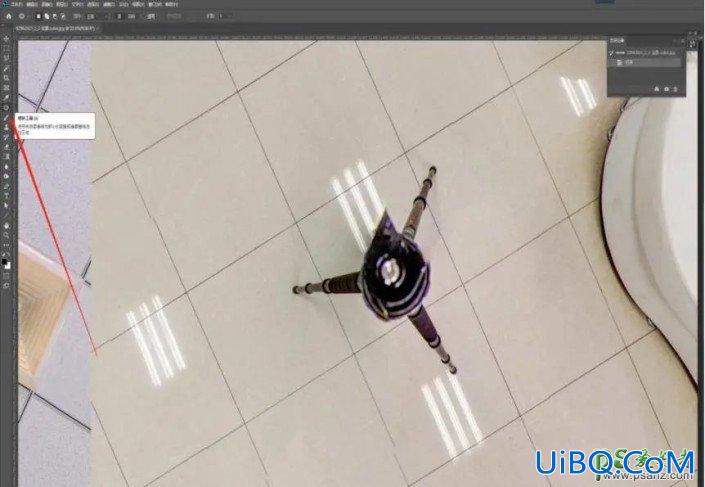 Photoshop图片去杂物水印教程：学习给室内拍摄的照片去除不要的三脚架。