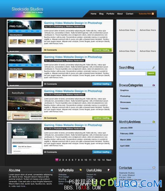 PS教程:制作漂亮的个人博客