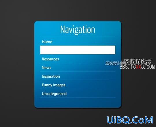 PS教程:制作一个简洁的蓝色导航框