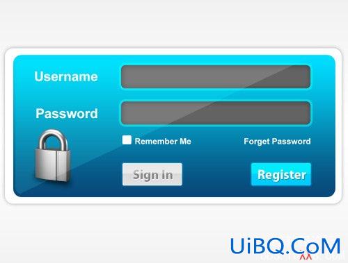 PS设计蓝色风格的网页登陆框