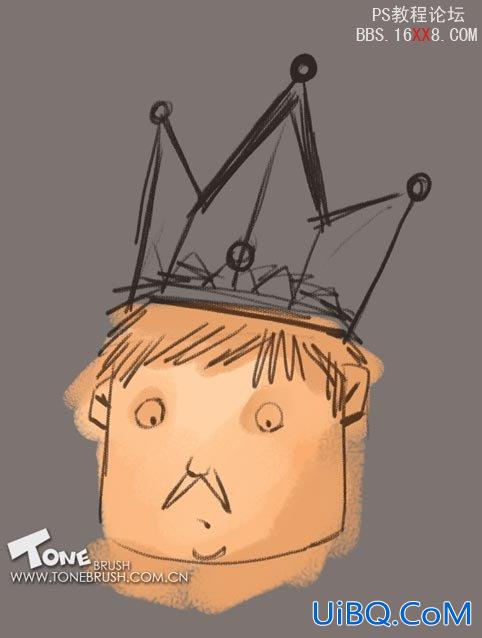 PS儿童插画教程:懦弱的国王