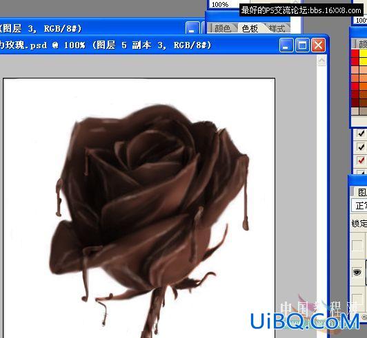 用PS把真实的玫瑰花变成巧克力花
