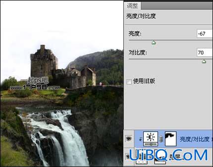 用ps合成瀑布城堡